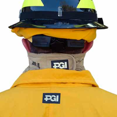 PGI BarriAire Gold Particulate Mask with Neck Gaiter - 31904-00-194071 - Back with Optional Segmented Trim and Exhalation Valve